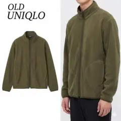 R168 新品未使用 L オールドユニクロ 長袖 フリース カーキ メンズ