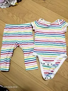 baby GAP ストライプロンパース 6-12ヶ月