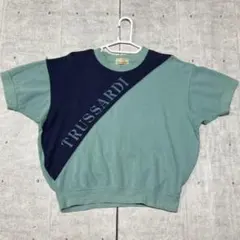 80s 90s TRUSSARDI 半袖 スウェット ビッグロゴ トラサルディのサムネイル