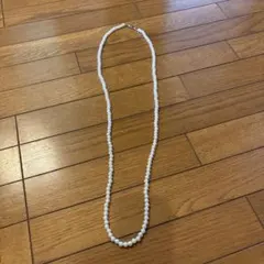ホワイトパール風二重巻きネックレス、ストラップ