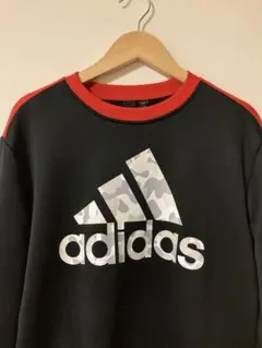 adidas 長袖カットソー ブラック/レッド150(j84)