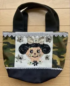 CURLY★スパンコール 未使用　迷彩柄トートバッグのサムネイル