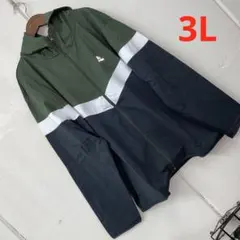 訳あり3Lサイズメンズ胸反射プリントストレッチパーカージャケット