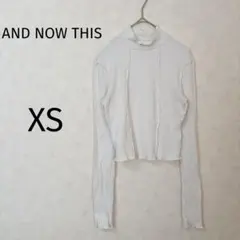 美品✨AND NOW THIS 【XS】ハイネックリブ長袖カットソー　オフ