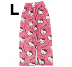 【新品未使用】ハローキティ フリースルームウェア Lサイズ　パジャマ キティ