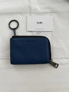 COACH かーキーケース ジップ カードケース ネイビーのサムネイル