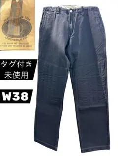 ウエストライド　WESTRIDE ワークブラックダブルニーパンツ W38 未使用のサムネイル