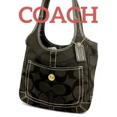✨【良品】✨COACH コーチ シグネチャー キャンバス レザー トートバッグ