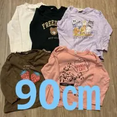 90㎝女の子 長袖Tシャツ5枚まとめ売り