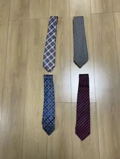 ネクタイ 4本セット まとめ売り チェック ストライプ ドット柄