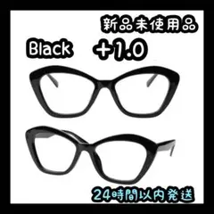 リーディンググラス キャッツアイ【＋1.0】BLACK ④