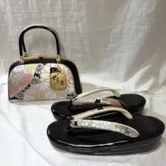 最高ブランド世美庵 黒古典 草履バッグセット 振袖用 フリーサイズ 
