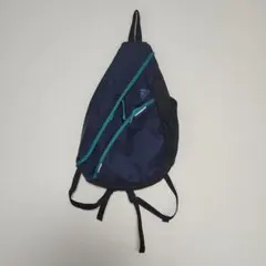 ぷりんらぶさん専用　ネイビー スリングバッグ ターコイズジッパー