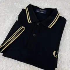 現行　M12 英国製　フレッドペリー　ポロシャツ　半袖　44 2XL 黒　金