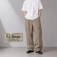 LLbean アウトドア コットン チノパンツ ツータック ベージュ W36