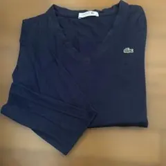ラコステ 長袖Tシャツ ネイビー Vネック ワンポイントロゴ 34日本のサムネイル