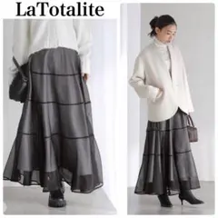 美品✨️ラトータリテ　【洗える】パイピングシアーフレアスカート 2025のサムネイル