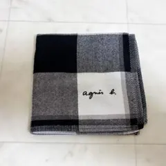 agnes b. タオルハンカチ チェック柄　白黒のサムネイル