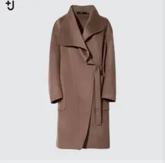 UNIQLO＋J カシミヤブレンドノーカラーコート　ブラウン　Sサイズ　ユニクロ