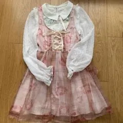 花柄ワンピース 長袖　LIZLISA リズリサ　チュール