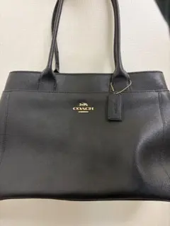 極美品　COACH ブラックレザートートバッグ　A4
