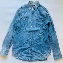 ポロラルフローレン デニムシャツ 長袖シャツ Mサイズ 90S インディゴブルー