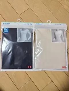 AIRism UVカット 八分袖Tシャツ Lサイズ 2色セット