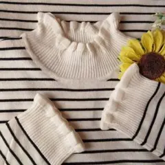 ルチノさま専用♡【新品】SM2blue♡衿袖口フリルボーダーニットプルオーバー♡