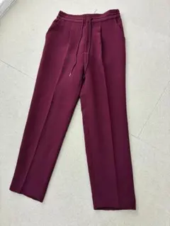 （L03560）uncrave ウォッシャブルダブルクロスパンツ 0　小豆