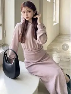 【RESSEXY】スウェットフーディワンピース