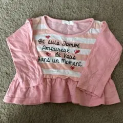 【古着】女の子用　カットソー　90cm