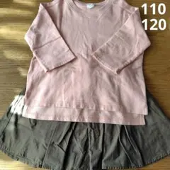 devirock 110 120　七分袖 カットソー　スカート キッズ　女の子