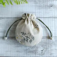 北欧 lace flower デコレクションズ/オックス＊まんまる巾着 ミニ巾着