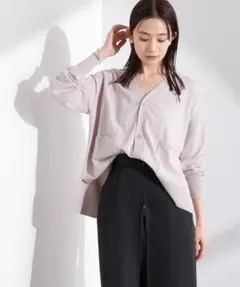 NANO universe 洗濯機洗い可UVカット接触冷感Vネックカーディガン