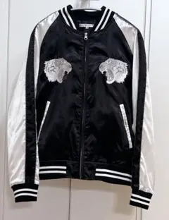 美品　BAYCREST スカジャン 虎刺繍 サテン ブラック M ユニセックス