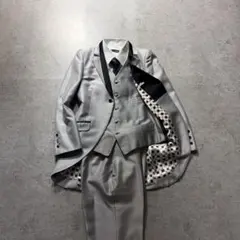 メンズ　裏地総柄　スリーピース　セットアップ　スーツ　タキシード　S〜M