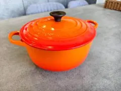 LE CREUSET ココット・ロンド 26cm オレンジ - メルカリ