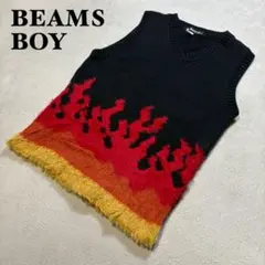 【期間限定セール】Beams Boy フレイム柄 ノースリーブニット