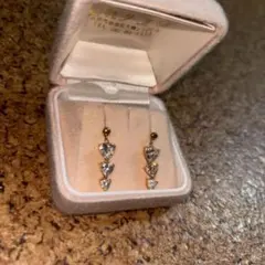 ハート型クリスタルピアス