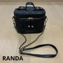 RANDA キルティング バニティ ショルダーバッグ ブラック