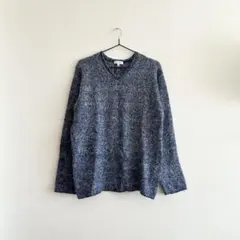 【BEAUTY&YOUTH】 長袖トップス ニット　ブルー　 Vネック