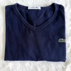 LACOSTE Vネック Tシャツ ネイビー サイズ2のサムネイル