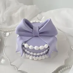 ♡様専用ページ 紫 パープル ビッグリボンケーキ フェイクケーキ クレイケーキ