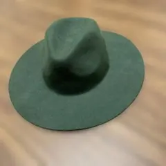 美品❗️moussy ハット　ウール100% フリーサイズ　グリーン　カーキ