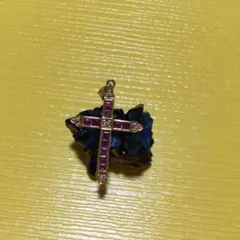 ルビー ダイヤ ペンダントトップ クロス 十字架 K18