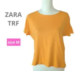 【ZARA　TRF】オレンジ 半袖 Tシャツ　フレアフレンチスリーブ　コットンのサムネイル