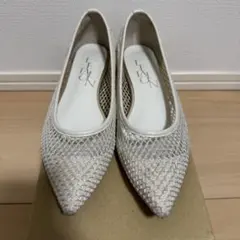 ルタロン フラットシューズ ネット ポインテッド 現行品 ナチュラル ホワイト
