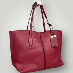 美品　トッズ　ジョイ　トートバッグ　レザー　チャーム付き　TOD'S レッド系