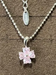 シルバー925フラワーモチーフネックレス