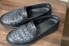 BOTTEGA VENETA ブラックレザー ローファー　サイズ43